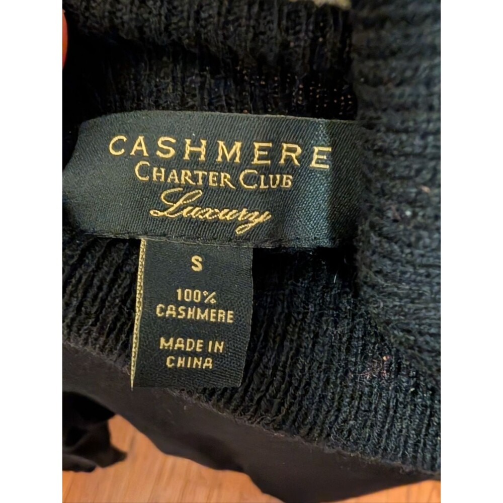 Charter Club Luxury 100% cashmere black classic turtleneck size Small basic Soft - Picture 5 of 8